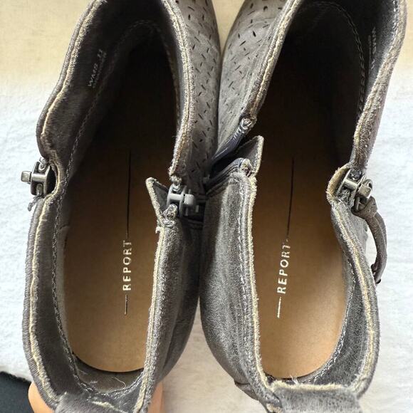 Report Granger 11 Gray Cut Out Wedge Booties Ankle Boots - Picture 7 of 7